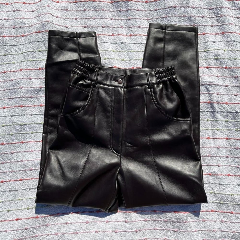 Brown pleather pants